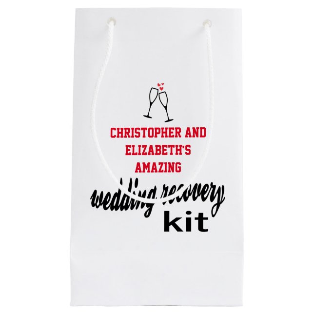 Sacola Para Presentes Pequena Casamento do kit de recuperação de hangover de con (Frente)