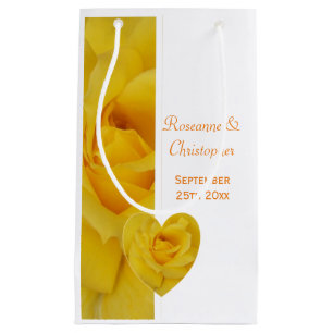 Sacola Para Presentes Pequena Casamento do rosa amarelo