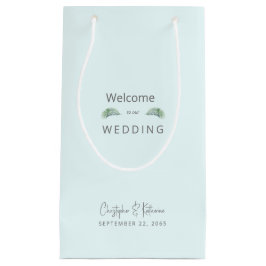 Sacola Para Presentes Pequena Casamento Favor Ice Azul Nomes Tropicais e Data