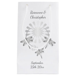 Sacola Para Presentes Pequena Casamento Pequeno Presente Bag Silver Dragonflies 