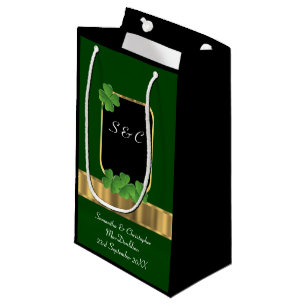 Sacola Para Presentes Pequena Casamento personalizado de shamrock irlandês verde