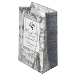 Sacola Para Presentes Pequena Casamento Rustic Silver Birch Tree