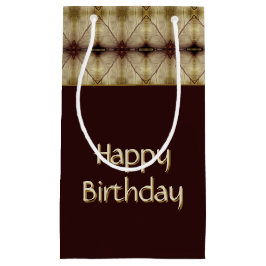 Sacola Para Presentes Pequena Castanho Escuro Com Padrão