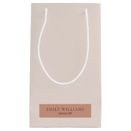 Sacola Para Presentes Pequena Castanho Quente de Typo Simples e Moderno Esquema 