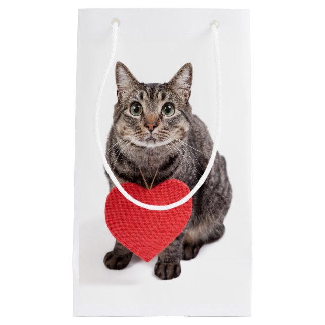 Sacola Para Presentes Pequena Cat Love (Frente)