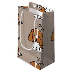 Sacola Para Presentes Pequena Cavalier King Charles Spaniel Cão Adormecido ZZZ A