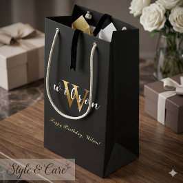 Sacola Para Presentes Pequena Celebre com um Feliz Aniversário personalizado