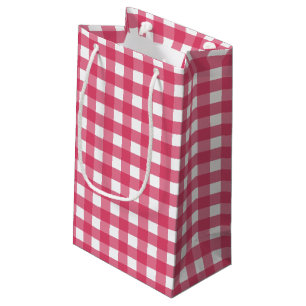 Sacola Para Presentes Pequena Cerise Gingham