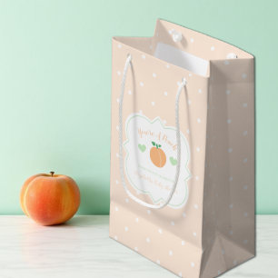 Sacola Para Presentes Pequena Chá de Bebê Elegante Pêssego Doce