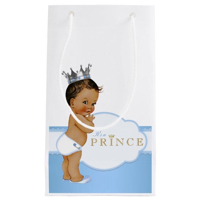 Sacola Para Presentes Pequena Chá de Bebê Príncipe (Frente)
