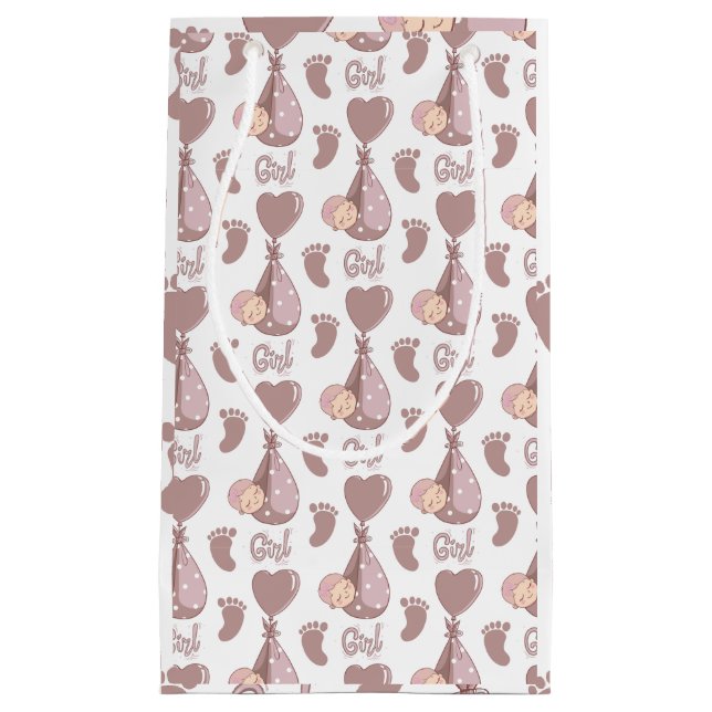 Sacola Para Presentes Pequena Chá de fraldas (Frente)