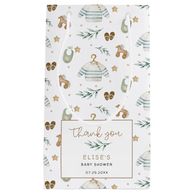 Sacola Para Presentes Pequena Chá de fraldas De Brinquedos Neutros Para O Gênero (Frente)