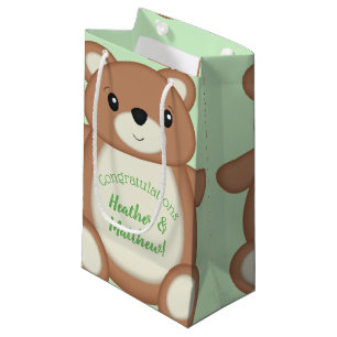 Sacola Para Presentes Pequena Chá de fraldas do Urso de Teddy