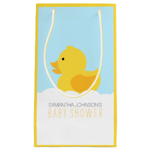 Sacola Para Presentes Pequena Chá de fraldas Ducky de borracha amarelo do banho