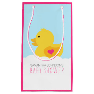 Sacola Para Presentes Pequena Chá de fraldas Ducky de borracha da menina do