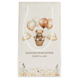 Sacola Para Presentes Pequena Chá de fraldas neutro do urso de corte