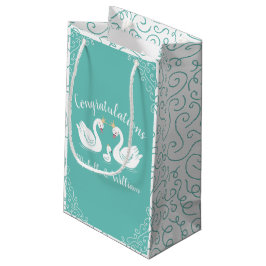 Sacola Para Presentes Pequena Chá de fraldas Swan Vintage