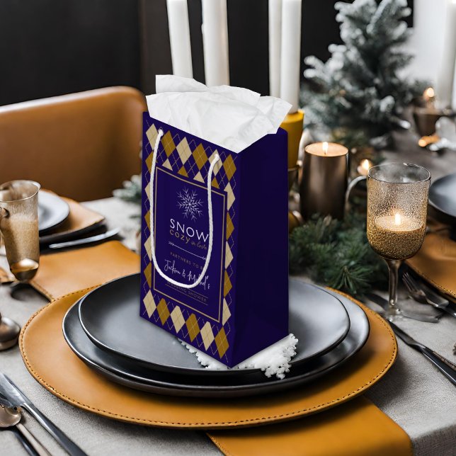 Sacola Para Presentes Pequena Chá de Noivado Aconchegante de Neve Argyle (Criador carregado)