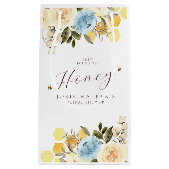 Sacola Para Presentes Pequena Chá de panela de abelhas (Frente)