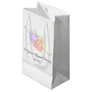 Sacola Para Presentes Pequena Chá de panela de Aquarela Floral Moderno