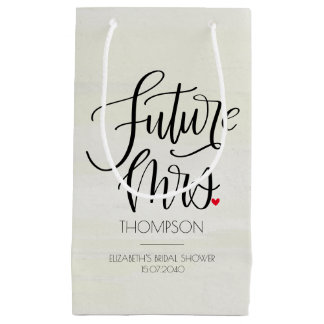 Sacola Para Presentes Pequena Chá de panela de Caligrafia Moderna