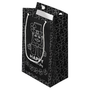 Sacola Para Presentes Pequena Chalkboard Leprechaun, Dia de São Patrício