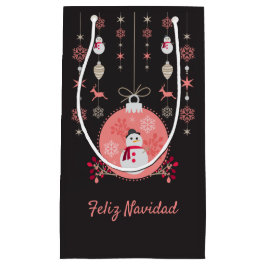 Sacola Para Presentes Pequena Chalkboard Snowman Navidad