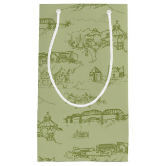 Sacola Para Presentes Pequena Chattanooga Toile Green
