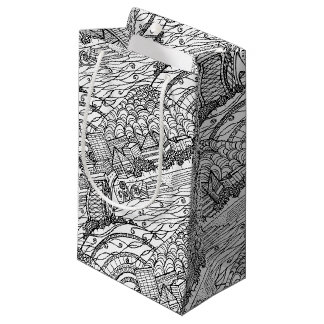Sacola Para Presentes Pequena Chattanooga Whimsy Black and White
