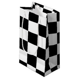 Sacola Para Presentes Pequena Checkered clássico eu sangro competindo o branco