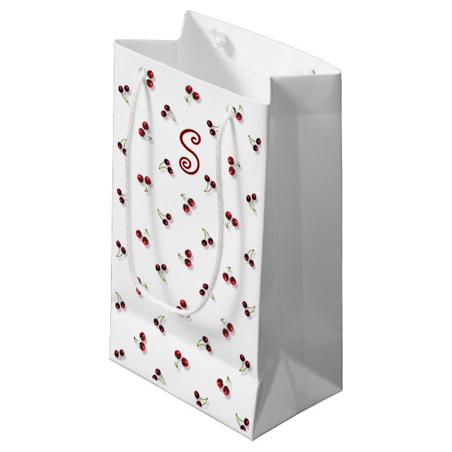 Sacola Para Presentes Pequena Cherries Gift Bag (Frente inclinada)