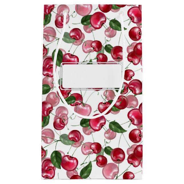 Sacola Para Presentes Pequena Cherry Fruit pattern (Frente)