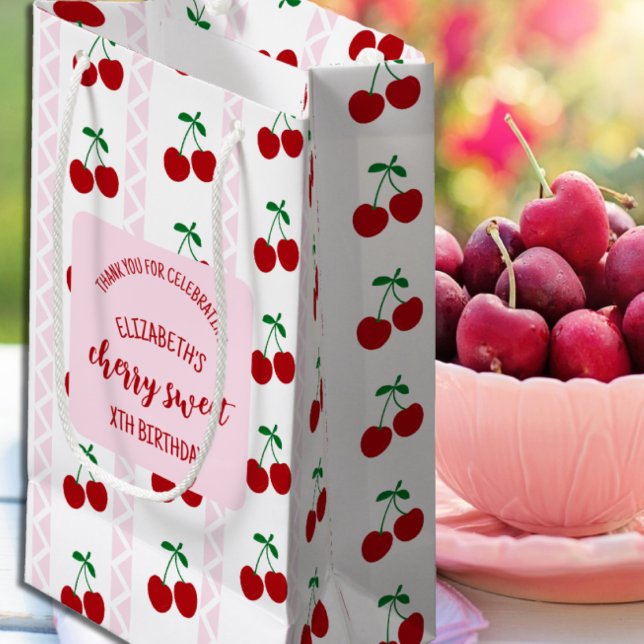 Sacola Para Presentes Pequena Cherry Sweet Birthday (Criador carregado)