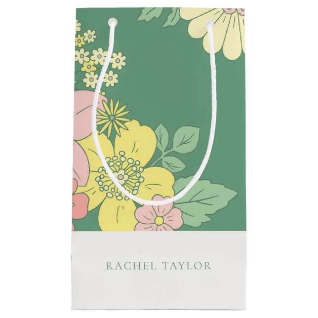 Sacola Para Presentes Pequena Chic Floral Boho (Frente)