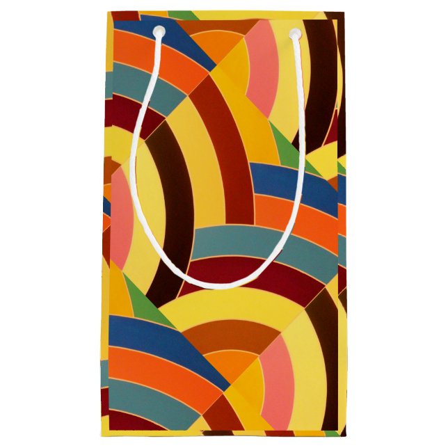 Sacola Para Presentes Pequena chic modernos chevrons multicores (Frente)