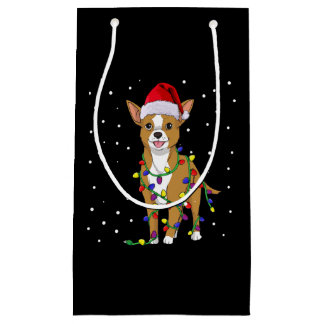 Sacola Para Presentes Pequena Chihuahua Christmas Dog