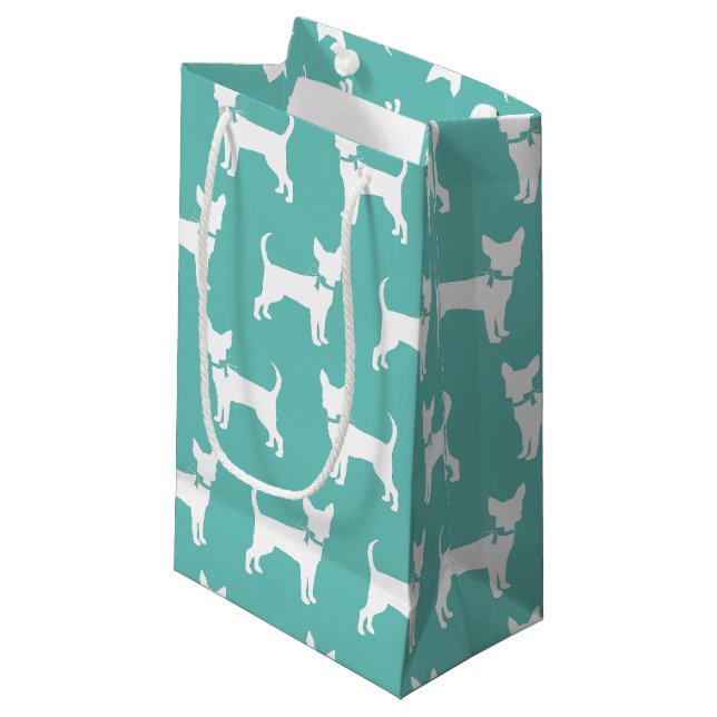 Sacola Para Presentes Pequena Chihuahua Dog Puppy Small Gift Bag (Frente inclinada)