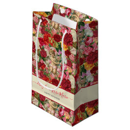 Sacola Para Presentes Pequena Chintzy Victorian Scrapbook Cherubs bonito