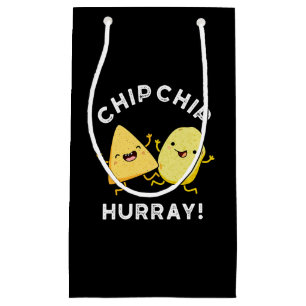 Sacola Para Presentes Pequena Chip Chip Hooray Funny Happy Crises Pun Dark BG