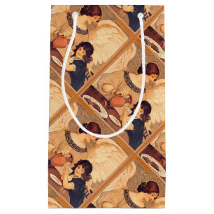 Sacola Para Presentes Pequena Chocolate Angel French Antiguado