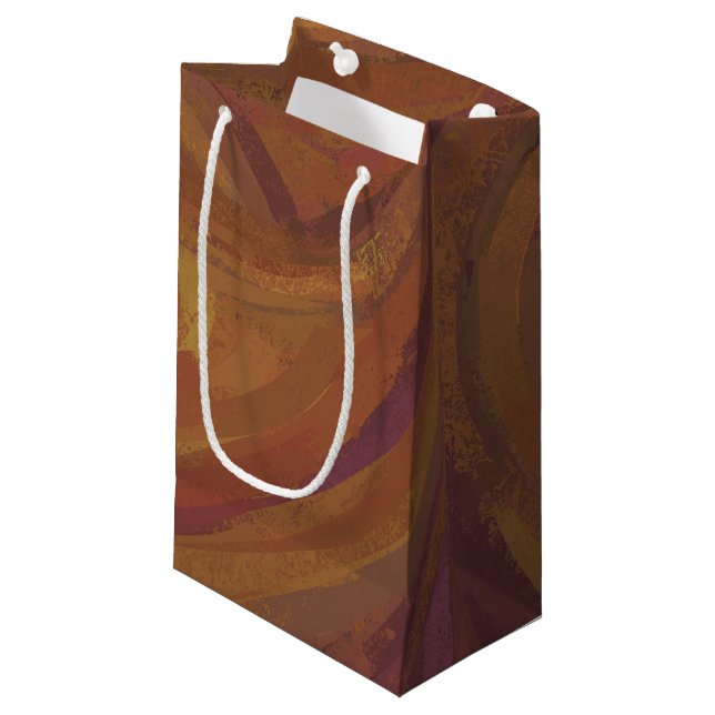 Sacola Para Presentes Pequena Chocolate Carmel Swirl (Frente inclinada)