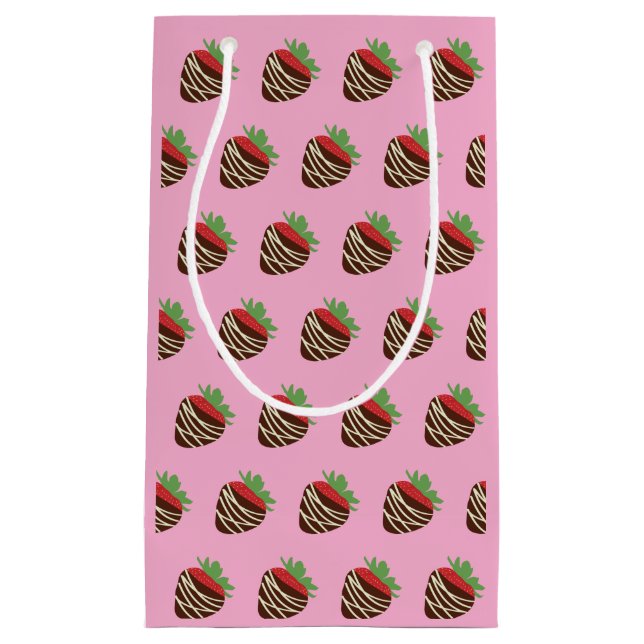 Sacola Para Presentes Pequena Chocolate-Covered Strawberry Gift Bag (Frente)