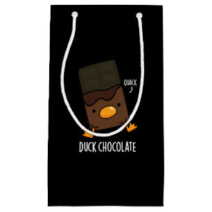 Sacola Para Presentes Pequena Chocolate Pato Funny Dark Chocolate Pun Dark BG