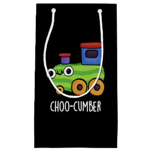 Sacola Para Presentes Pequena Choo-cumber Engraçado Pepino Pun Dark BG