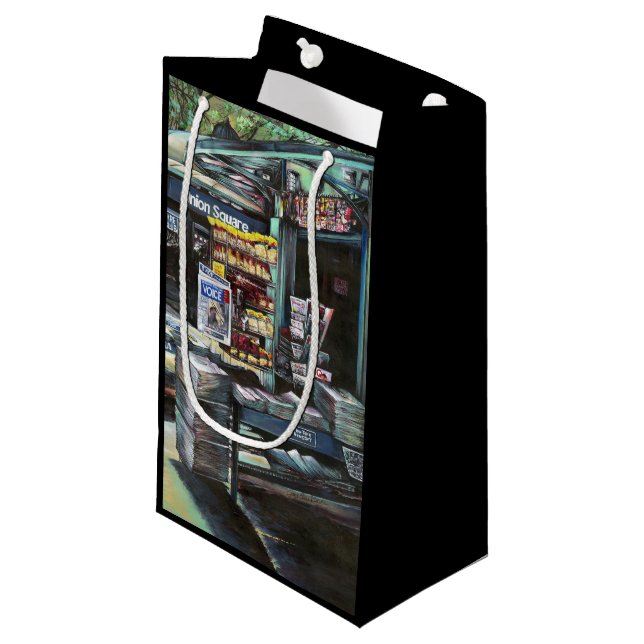 Sacola Para Presentes Pequena Chrysocolia Morning, Union Square, NYC (Frente inclinada)