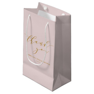 Sacola Para Presentes Pequena Chuveiro de Noiva Obrigada Personalizado Elegante