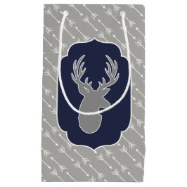 Sacola Para Presentes Pequena Cinzas Russas Modernas Deer e Setas Brancas