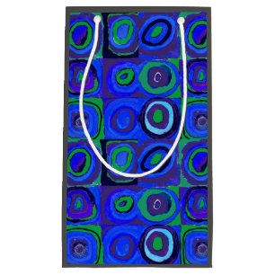 Sacola Para Presentes Pequena Círculo Quadrado do Kandinsky Farbstudie Blue Quad