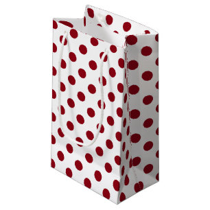 Sacola Para Presentes Pequena Círculos de Bolinhas Vermelhas Crimson