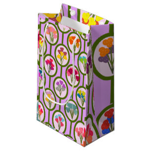 Sacola Para Presentes Pequena Círculos de Flores
